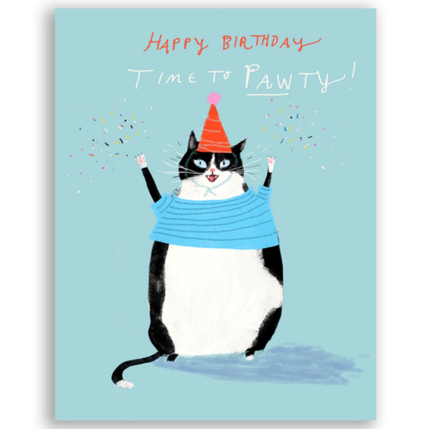 Happy Birthday Time to Pawty Cat Card