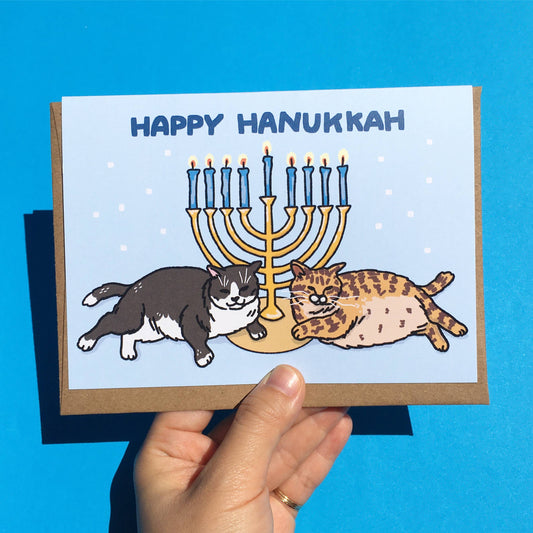 Happy Hanukkah Cats Card