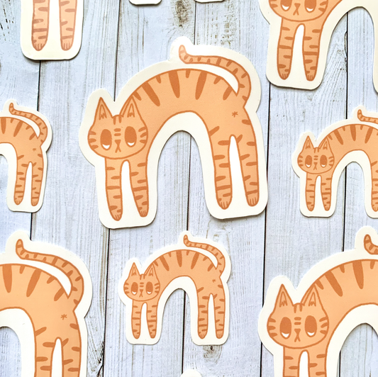 Long Boi Orange Tabby Cat Sticker