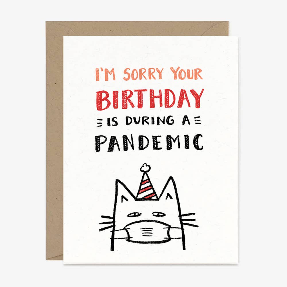 Pandemic Birthday Cat Card