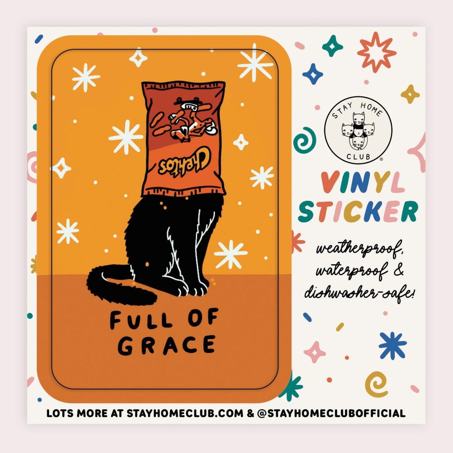 Full of Grace Cat Sticker (new design)