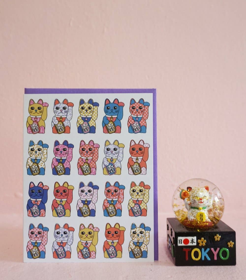 Lucky Cats Maneki Neko Card
