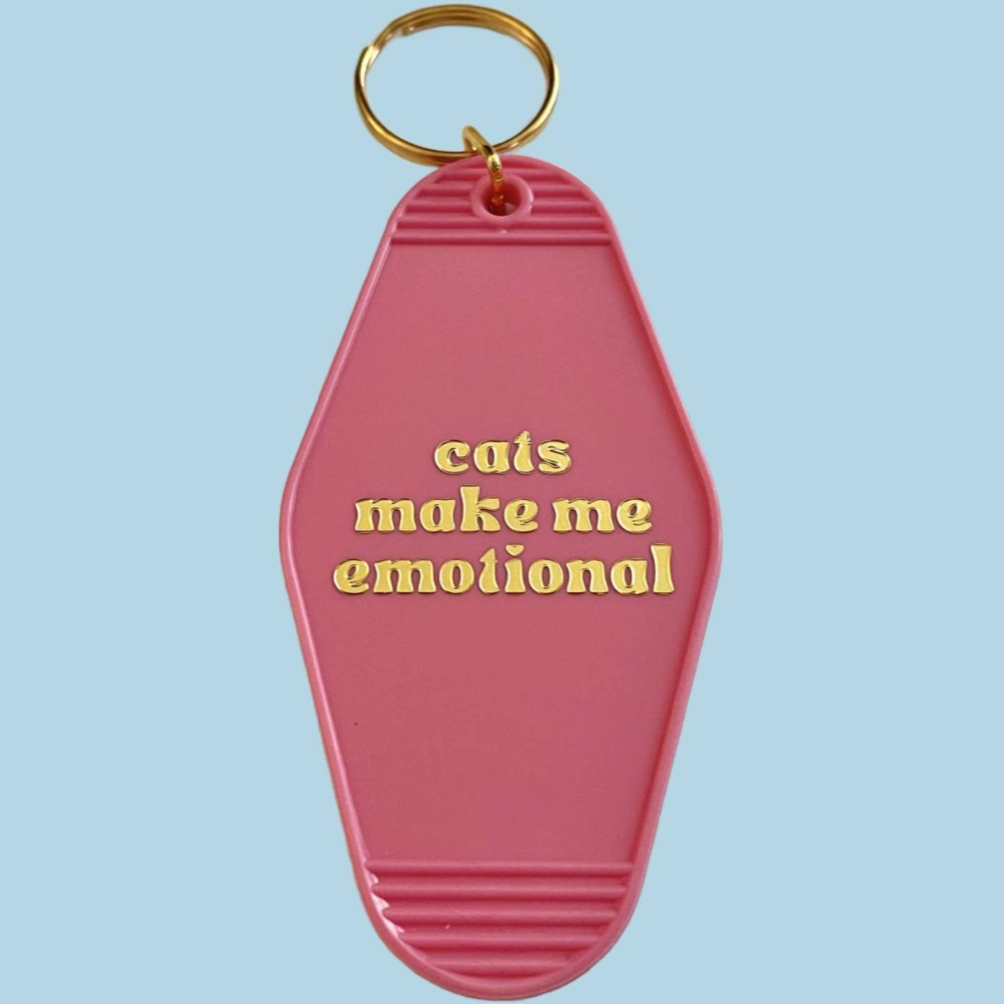 Cats Make Me Emotional Pink Motel Keychain