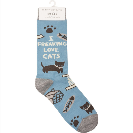 I Freaking Love Cats Socks (One Size Fits Most)