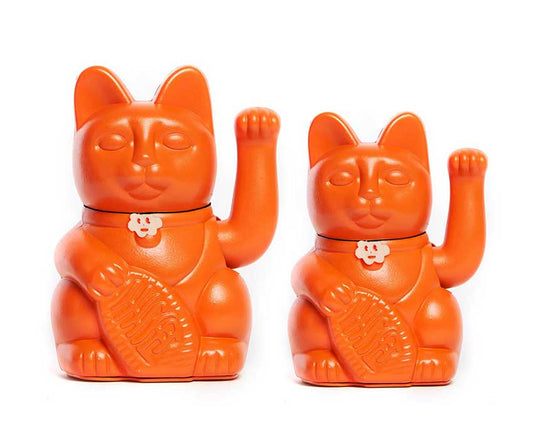 Lucky Cat Maneki Neko Figurine (Orange)