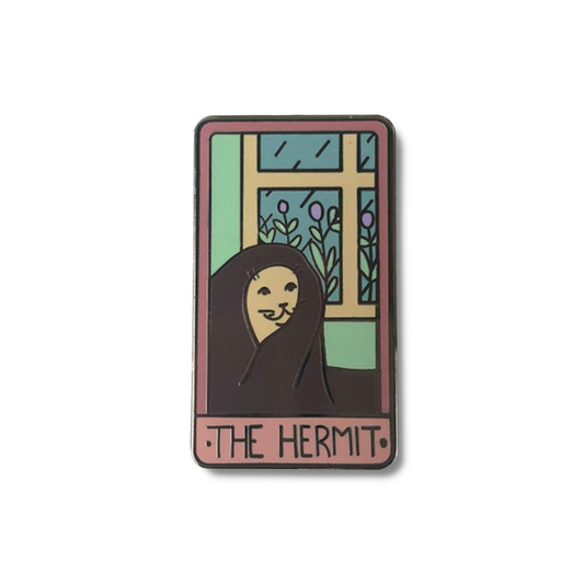 Cat Tarot Enamel Pin - The Hermit