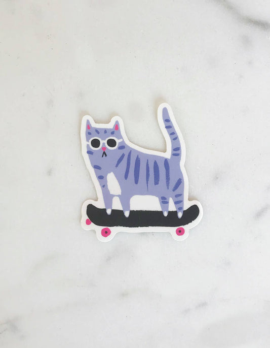 Skateboard Cat Sticker