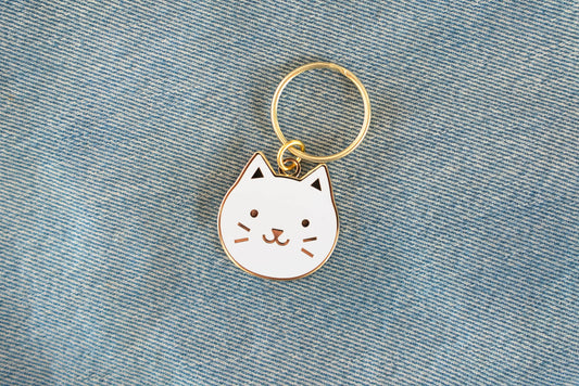 White Cat Keychain