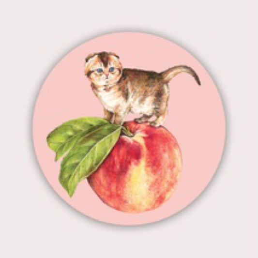 Peach Cat Vinyl Sticker