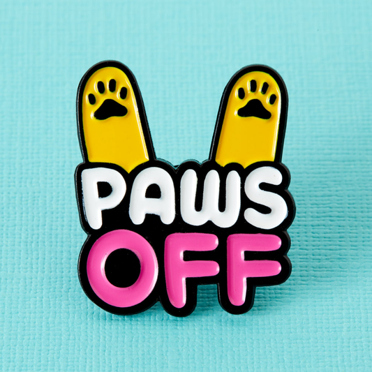 Paws Off Enamel Cat Pin