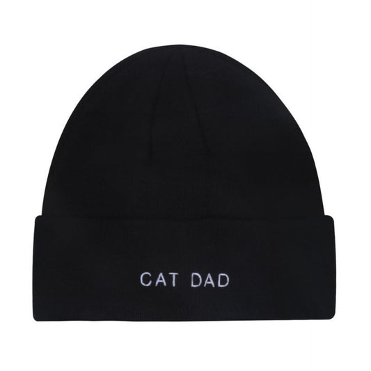 Cat Dad Embroidered Knit Beanie Toque