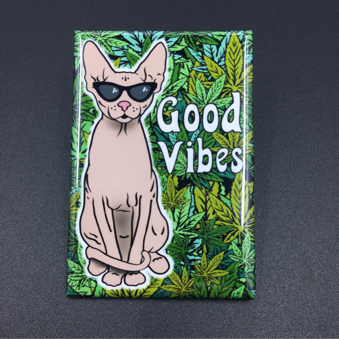 Good Vibes Sphynx Cat & Weed Magnet