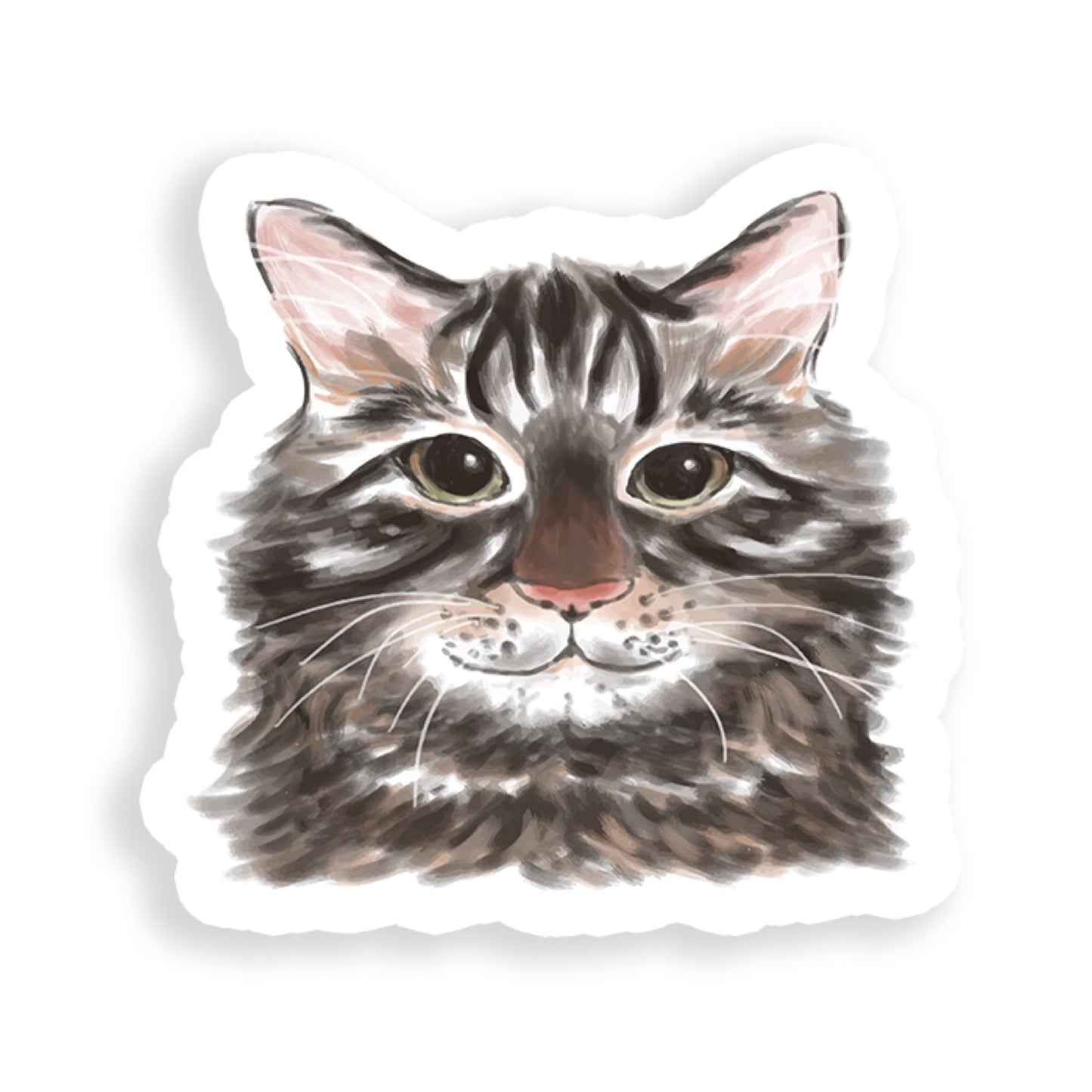 Kitty Town Coffee Sticker - Maine Coon Cat “Albert”