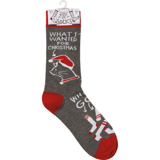What I Wanted For Christmas Cat Socks (One Size Fits Most)