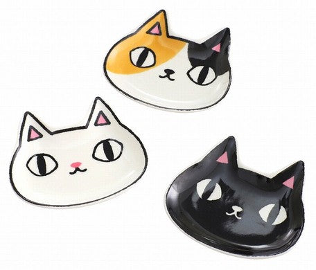 Neko Sankyodai Cat Face Porcelain Mini Dish (choose from 3 designs)