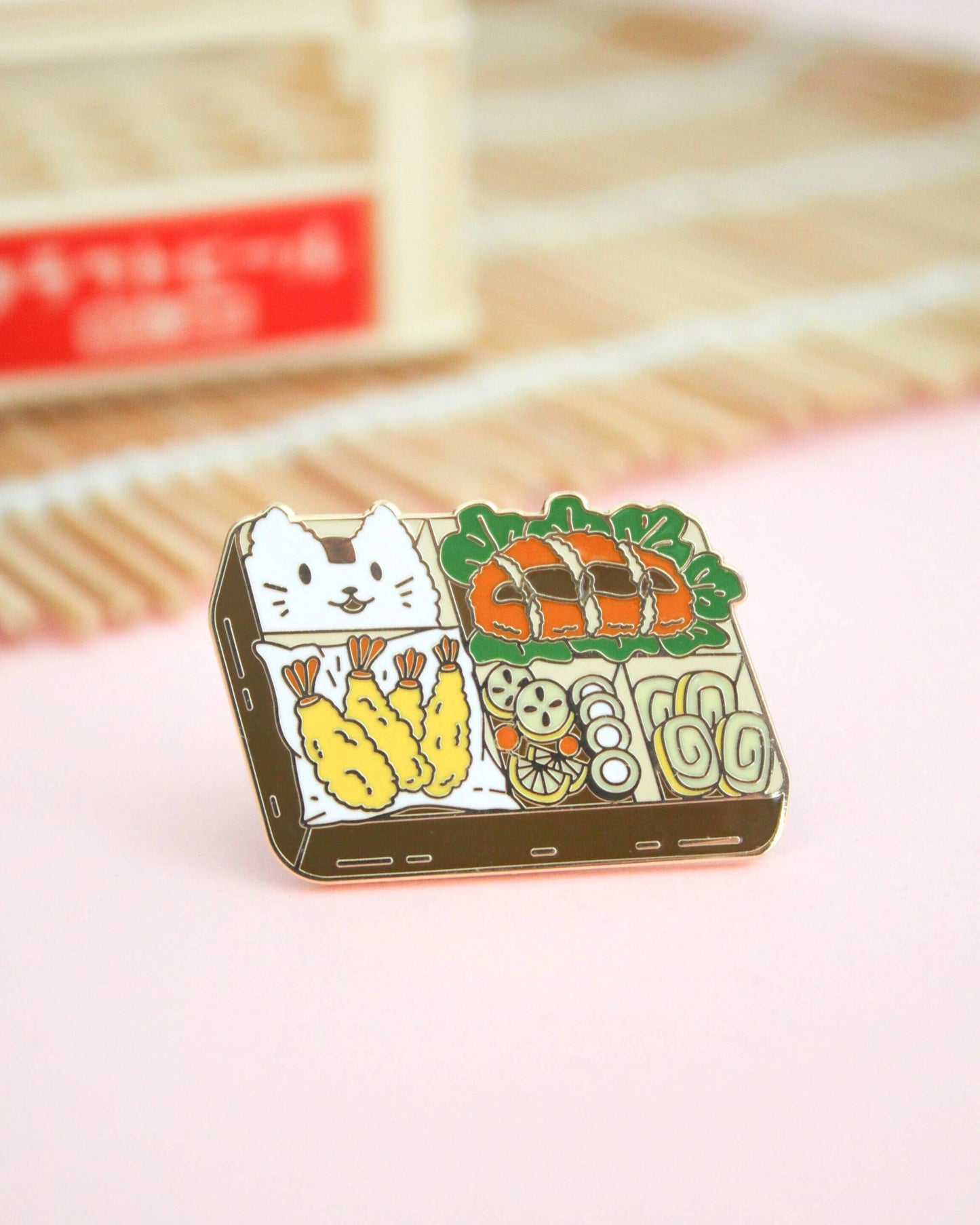 Bento Box Onigiri Cat Enamel Pin